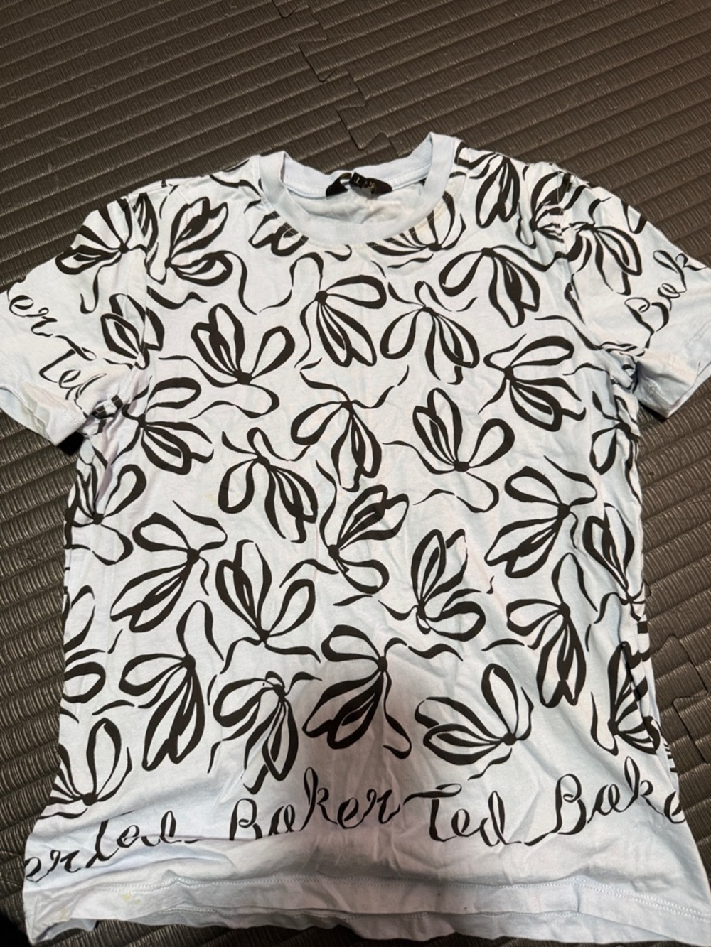 Ted Baker White Tee with Black Floral Motif